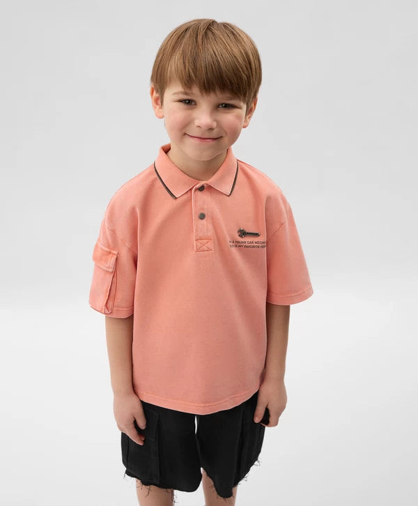 Gulliver Brick Short Sleeve Polo for Boys - Mini
