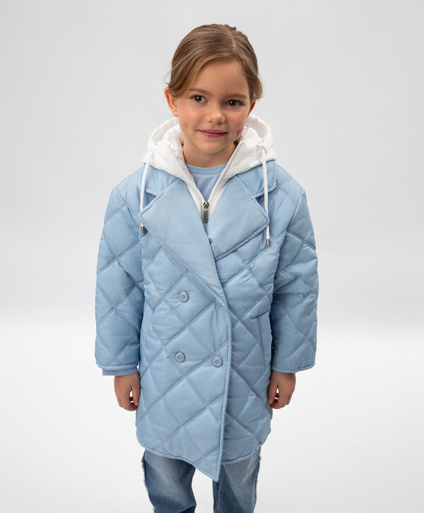 Gulliver Light Blue Demi-Season Short Coat for Girls - Mini