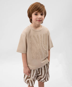 Gulliver Beige boys' T-shirt with shaped applique