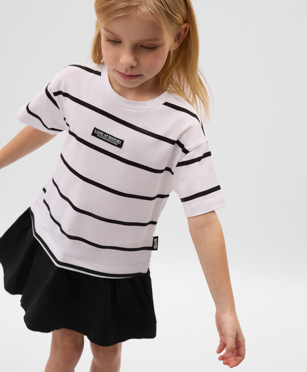 Gulliver White Short Sleeve Dress for Girls - Mini