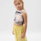 Gulliver Black And White Short Sleeve Blouse for Girls - Mini