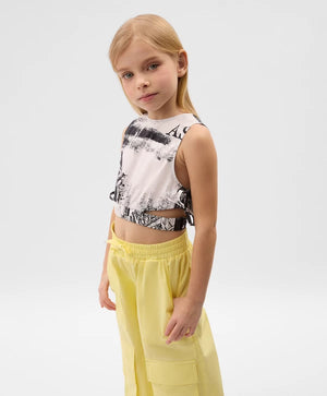 Gulliver Black And White Short Sleeve Blouse for Girls - Mini