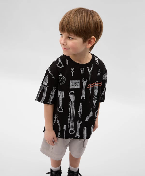 Gulliver Dark Gray Short Sleeve T-Shirt for Boys - Mini