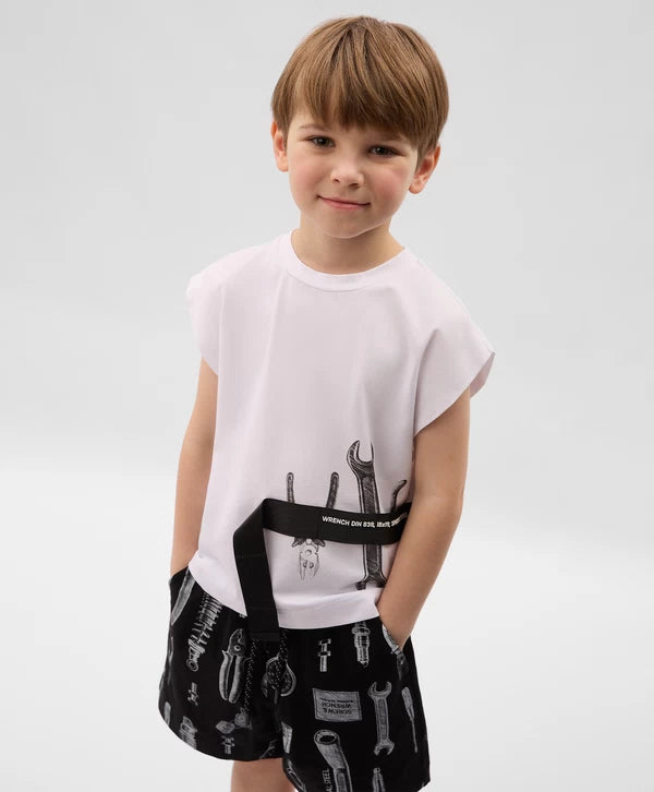 Gulliver White Tank Top for Boys - Mini