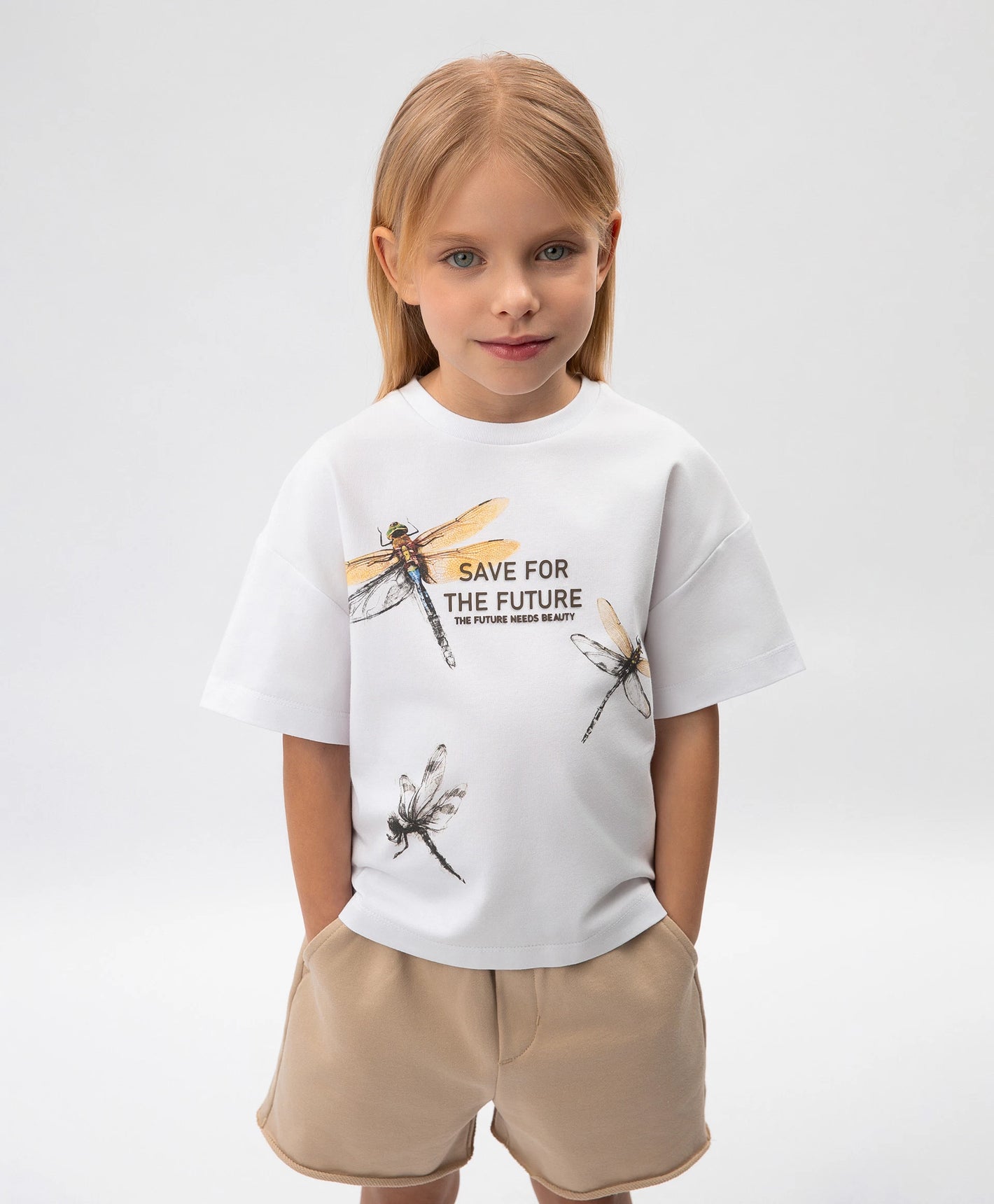Gulliver White T-shirt for girls made of organic cotton
