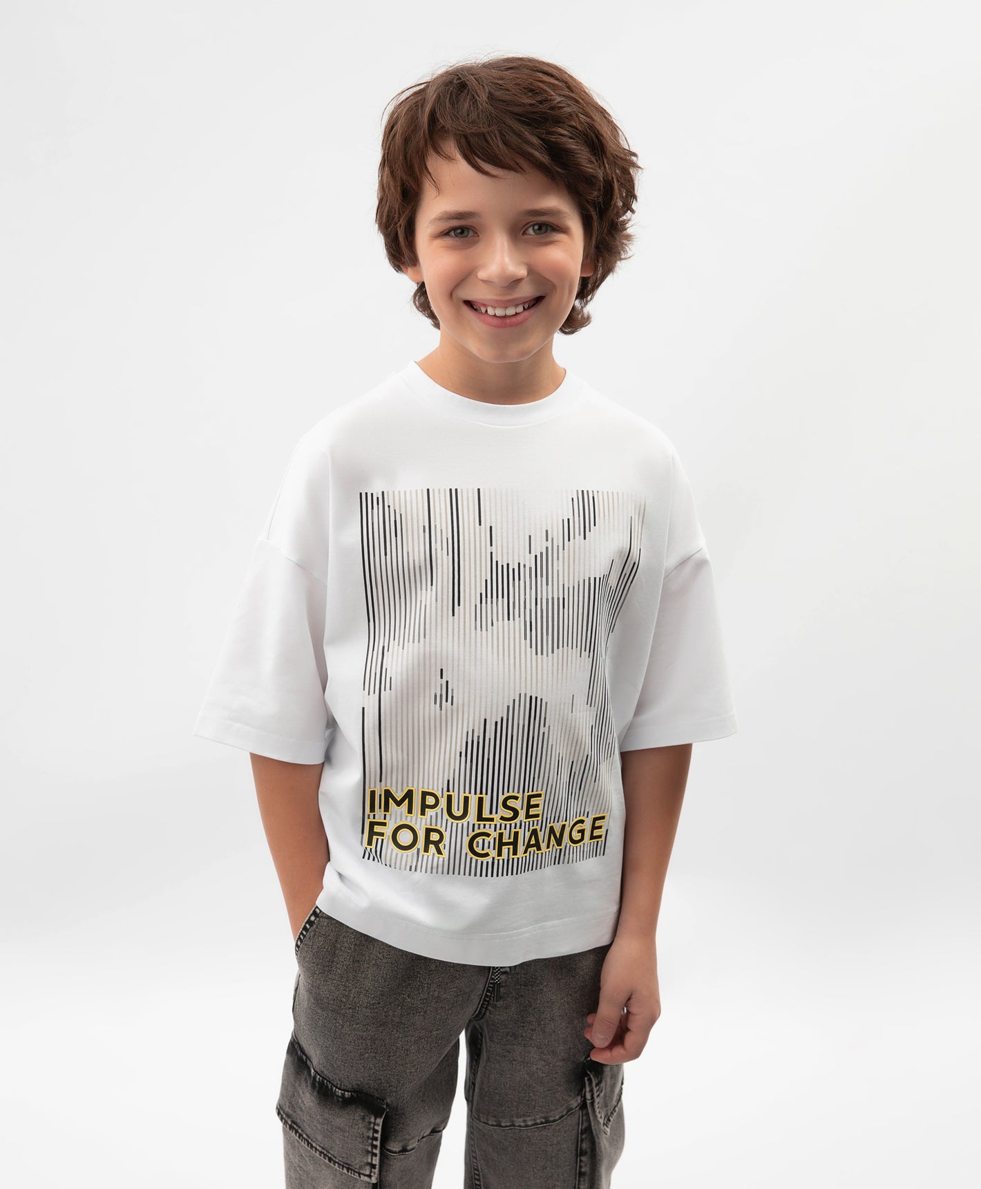 Gulliver White Short Sleeve T-Shirt for Boys - Junior
