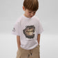 Gulliver White boys' T-shirt in a relaxed oversized fit made of organic cotton with a print