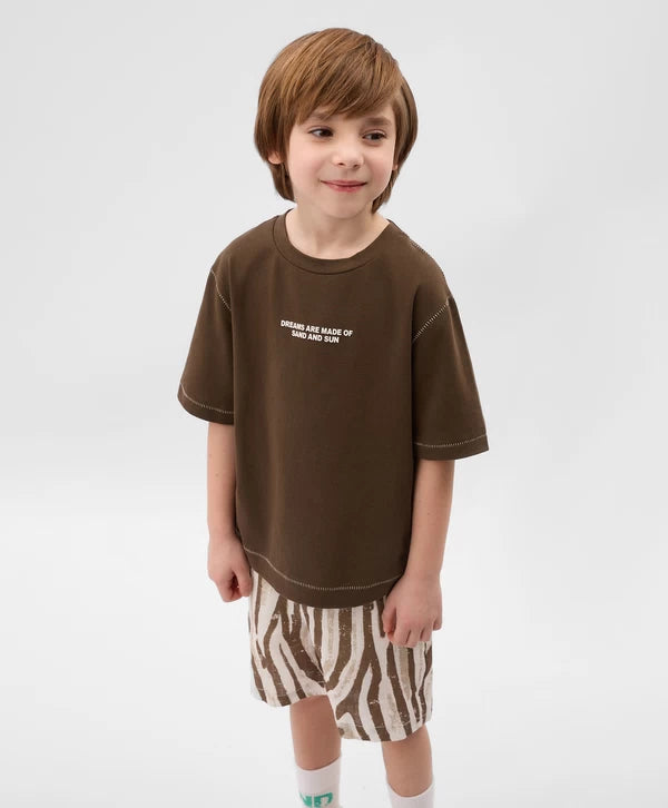 Gulliver Brown Short Sleeve T-Shirt for Boys - Mini