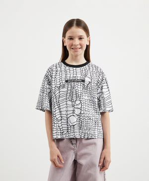 GulliverWhite Oversized Short Sleeve T Shirt for Girl Junior-Ballet
