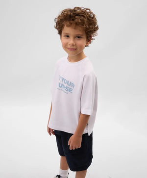 Gulliver White Short Sleeve T-Shirt for Boys - Mini
