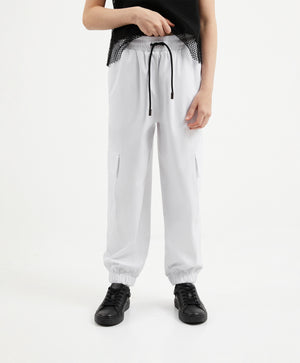 Gulliver White Jogger Pants with Elastic Waist for Girl Junior-Ballet