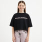 GulliverBlack Oversized Cropped Short Sleeve T-shirt for Girl Junior-Ballet
