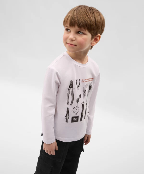Gulliver White Long Sleeve T-Shirt for Boys - Mini