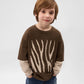 Gulliver Brown long sleeve top for boys with layered-look effect