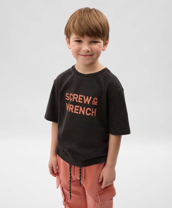 Gulliver Dark Gray Short Sleeve T-Shirt for Boys - Mini