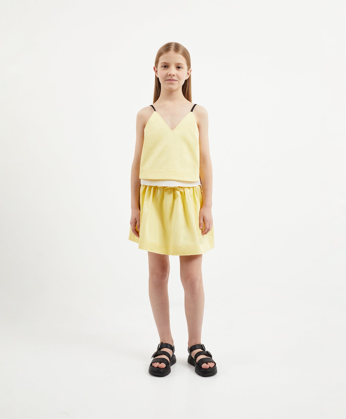 Gulliver Yellow Trapeze Mini Skirt for Girl Junior-Arboretum