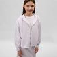 Gulliver White Hooded Sweatshirt With Zipper for Girls - Junior