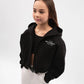 Gulliver Black Hooded Sweatshirt With Zipper for Girls - Junior