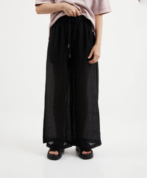 Gulliver Black Semi-Transparent Palazzo Pants for Girl Junior-Ballet