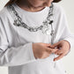 Gulliver White Crystal Print Long Sleeve Top for Girl Mini-Gelato