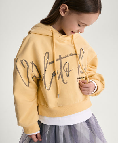 Gulliver Yellow Brushed Terry Hoodies for Girl Mini-Gelato