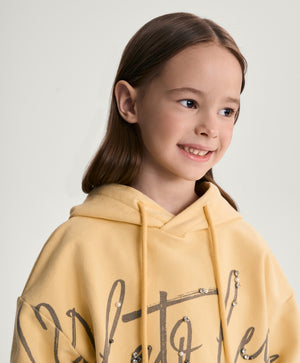 Gulliver Yellow Brushed Terry Hoodies for Girl Mini-Gelato