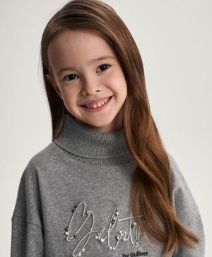 Gulliver Gray Melange Turtleneck for Girl Mini-Gelato
