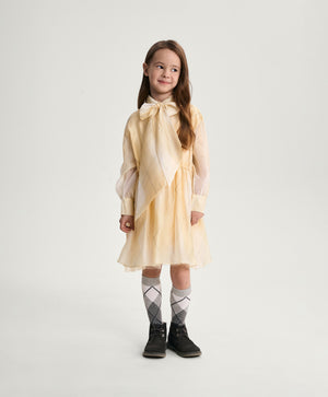 Gulliver Yellow Argyle Dress with Bow for Girl Mini-Gelato
