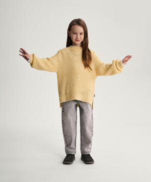 Gulliver Yellow Openwork Mohair Sweater with Sequins for Girl  Mini-Gelato