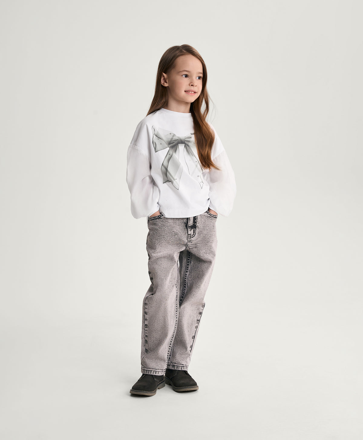 Gulliver Gray Tapered-Wash Jeans for Girl Mini-Gelato
