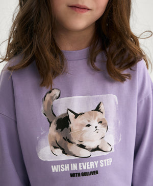 Gulliver Lilac Long sleeve T-shirt for Girl Mini-Maine Coon