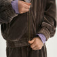 Gulliver Brown Velour Hoodie with Washed Effect for Girl Mini-Maine Coon