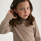 Gulliver Beige Striped Turtleneck with Lurex for Girl Mini-Maine Coon