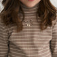 Gulliver Beige Striped Turtleneck with Lurex for Girl Mini-Maine Coon