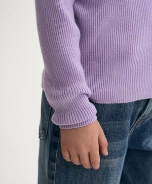 Gulliver Lilac Wool-Blend Turtleneck Sweater for Girl Mini-Maine Coon