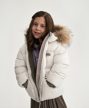 Gulliver Lilac Knitted Angora and Wool Hoodies for Girl Mini-Maine Coon