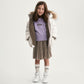 Gulliver Lilac Knitted Angora and Wool Hoodies for Girl Mini-Maine Coon