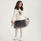 Gulliver Milk Long-Sleeve Fleece Dress with Mesh Skirt for Girl Mini-Maine Coon