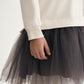 Gulliver Milk Long-Sleeve Fleece Dress with Mesh Skirt for Girl Mini-Maine Coon