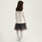 Gulliver Milk Long-Sleeve Fleece Dress with Mesh Skirt for Girl Mini-Maine Coon