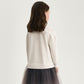 Gulliver Milk Long-Sleeve Fleece Dress with Mesh Skirt for Girl Mini-Maine Coon