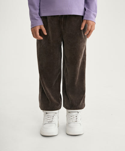 Gulliver Brown Velour Jogger Pants with Washed Effect for Girl Mini-Maine Coon