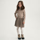 Gulliver Beige Pleated Velvet Skirt for Girl Mini-Maine Coon