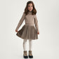 Gulliver Beige Pleated Velvet Skirt for Girl Mini-Maine Coon