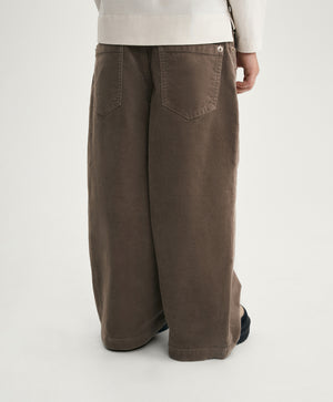 GulliverBeige Wide-Leg Velour Trousers for Girl Mini-Maine Coon