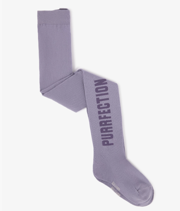 Gulliver Lilac Cotton Tights with Jacquard Lettering for Girl Mini-Maine Coon