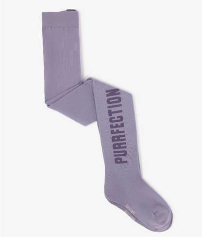 Gulliver Lilac Cotton Tights with Jacquard Lettering for Girl Mini-Maine Coon