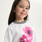 GulliverWhite Long-Sleeve Top with Print and Shimmering Lettering for Girl Mini-Bubblegum
