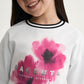 GulliverWhite Long-Sleeve Top with Print and Shimmering Lettering for Girl Mini-Bubblegum