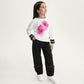 GulliverWhite Long-Sleeve Top with Print and Shimmering Lettering for Girl Mini-Bubblegum